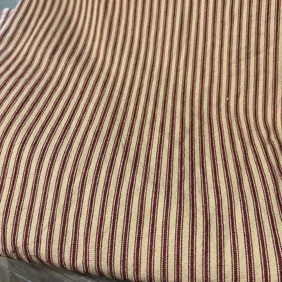 PRE OWNED Home Collection by Raghu York Ticking Barn Red & Nutmeg Shower Curtain - Picture 2 of 15